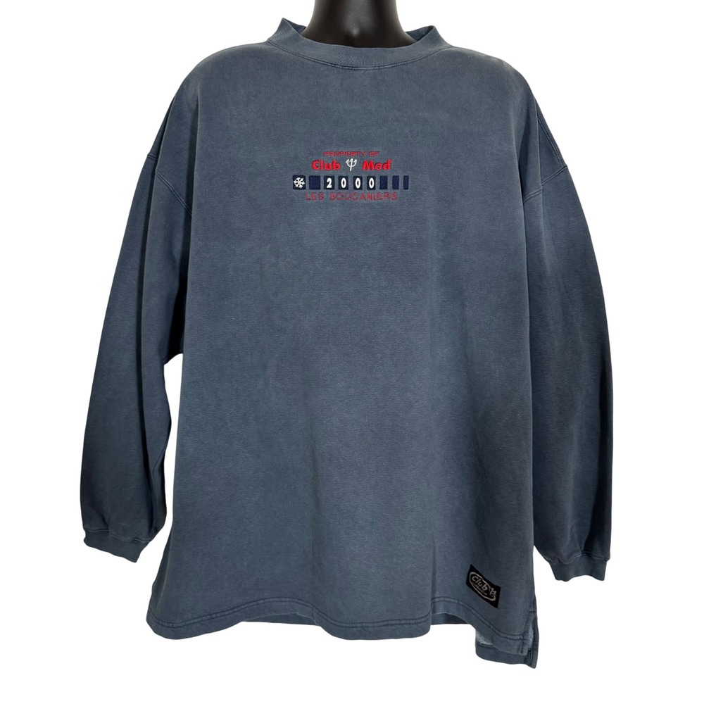 Vintage Club Med Les Boucaniers 2000 Sweatshirt Men's XL Blue Cotton NWT